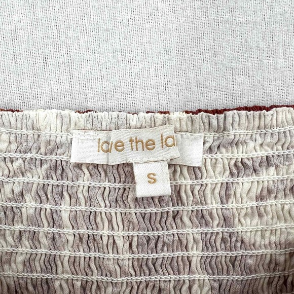 LOVE THE LABEL Shirt Womens S Cotton Puff Sleeve Top Zebra Eyelet ANTHROPOLOGIE - Picture 9 of 16